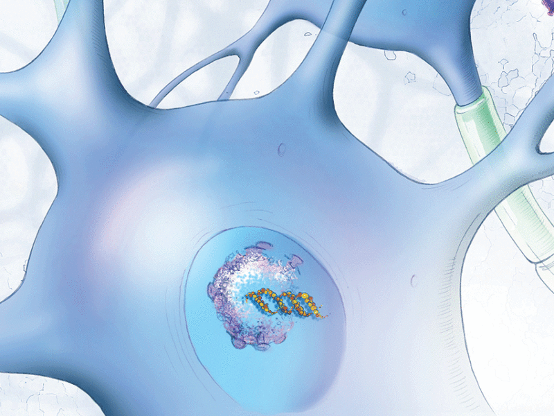 Colorful illustration of gene therapy in action