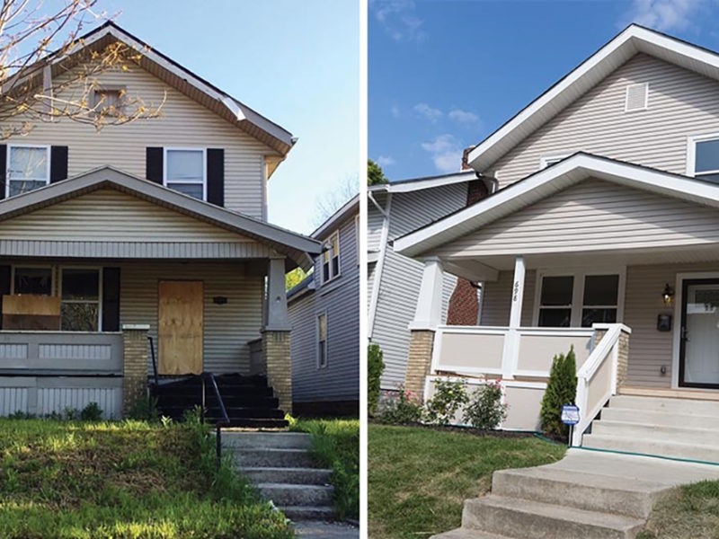 two houses: one in poor repair, one in good repair