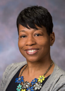 Studio portrait of Myeshia Harmon, MHA, CCRP, PRAM
