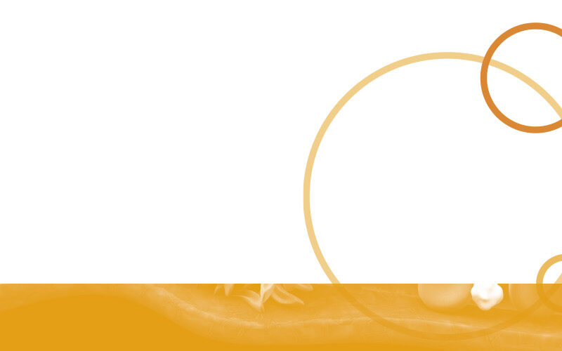 Decorative gold bar and circles on a white background